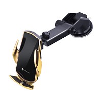 FORCELL car holder with wireless charging automatic sensor + magnetic adapters HS1 15W gold