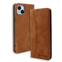 Bodycell Book Case Pu Leather iPhone 15 Plus Brown