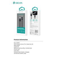   USB 2.0 Devia EC650 Braided USB A  Lightning 1m Gracious 