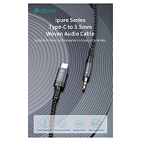 Καλώδιο Ήχου Woven Devia EC620 USB C σε 3.5mm 1m Ipure Μαύρο