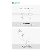 Hands Free Stereo Devia EM107 A2 USB C Kintone Λευκό