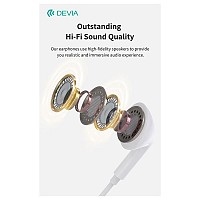 Hands Free Stereo Devia EM106 A2 3.5mm Kintone Λευκό