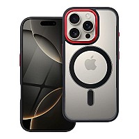 iS TPU MAG COLOR EDGE IPHONE 16 PRO trans black red backcover