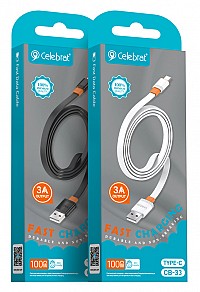 CELEBRAT  USB-C  USB CB-33C, flat, 15W, 1m,  CB-33A-C-BK