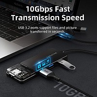 CABLETIME USB hub CT-HUBT5-PB, 4x , 10Gbps, USB/USB-C ,  CT-HUBT5-PB