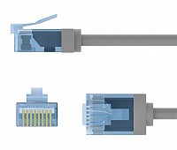 GOOBAY   74219, CAT 6A U/UTP, slim, copper, 500MHz, 0.15m,  74219