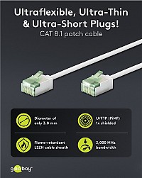 GOOBAY   74363, CAT 8.1 U/FTP, slim, copper, 2000MHz, 5m,  74363