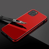 Bodycell Back Cover Glass + Aluminium Bumper For iPhone 12 Pro Max Red