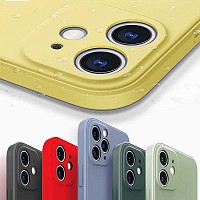 Bodycell Square Liquid Silicon Case iPhone 12  Yellow