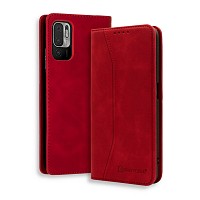 Bodycell Book Case Pu Leather Xiaomi Note 10 5G/Note 10T 5G Red