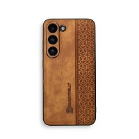 Bodycell Pattern Leather Backcover Samsung S23  Brown