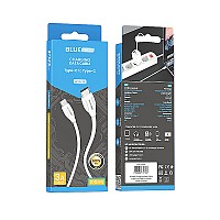 BLUE POWER TYPE C TO TYPE C DATA CABLE 1m 3A white