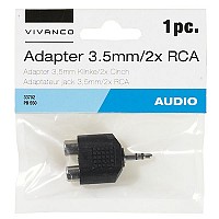 VIVANCO AUDIO ADAPTER 3.5mm TO 2X RCA black