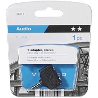 VIVANCO AUDIO ADAPTER Y 3.5mm plug TO 2x 3.5mm Socket