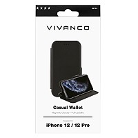 VIVANCO CASUAL WALLET BOOK CASE IPHONE 12 / 12 PRO 6.1' black