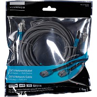 VIVANCO CAT6 UTP NETWORK ETHERNET CABLE RJ45 5m grey blue