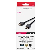 VIVANCO HDMI CABLE HDMI to HDMI with ETHERNET GOLD PLATED 2m