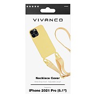 VIVANCO NECKLACE COVER IPHONE 13 PRO yellow backcover