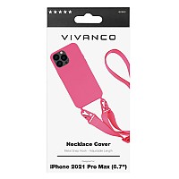 VIVANCO NECKLACE COVER IPHONE 13 PRO MAX pink backcover