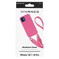 VIVANCO NECKLACE COVER IPHONE 12 / 12 PRO pink backcover