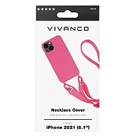 VIVANCO NECKLACE COVER IPHONE 13 pink backcover