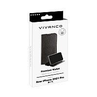 VIVANCO PREMIUM WALLET BOOK CASE IPHONE 13 PRO black