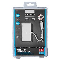 VIVANCO USB TYPE C 3 in 1 ADAPTER VGA / HUB / CHARGING