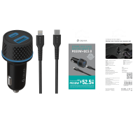 DEVIA Extreme speed series PD30W+QC full compatible PD car charger suit + Cable Lightning