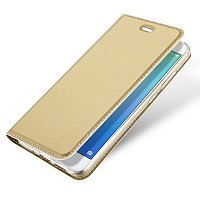 SAMSUNG Galaxy S10e - ΘΗΚΗ BOOK STYLE DUX SKIN ΜΑΓΝΗΤΙΚΗ ΧΡΥΣΗ