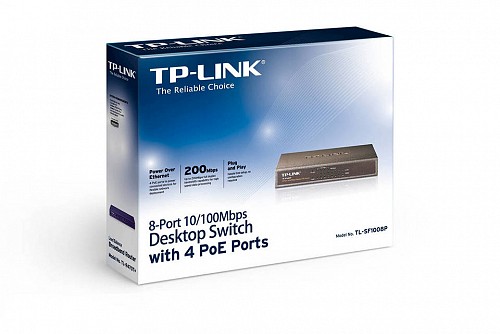 TP-LINK Desktop Switch TL-SF1008P 8 ,  4-port POE, Ver. 6.0 TL-SF1008P