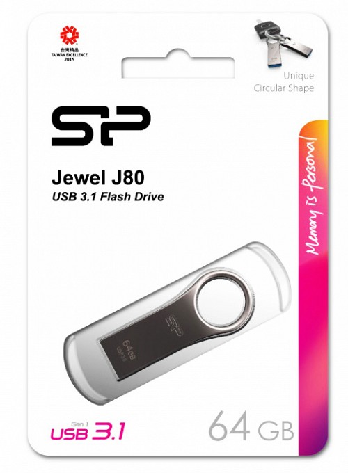 SILICON POWER USB Flash Drive Jewel 80, 64GB, USB 3.2,  SP064GBUF3J80V1T