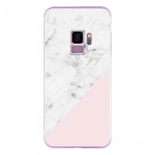 Silicon Marble Case Samsung S9 SM9 White/Pink