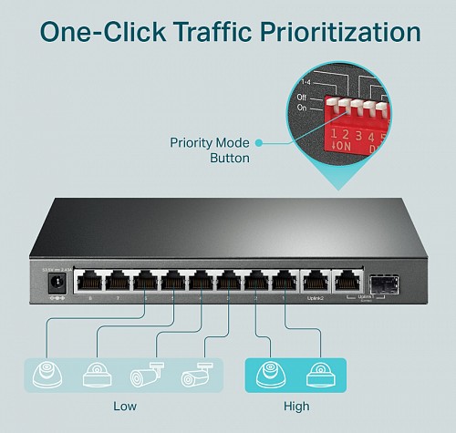 TP-LINK Desktop Switch TL-SG1210MP, 10-Port Gigabit, Ver 2.0 TL-SG1210MP