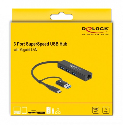 DELOCK docking station 64149, 4 , USB & USB-C ,  64149