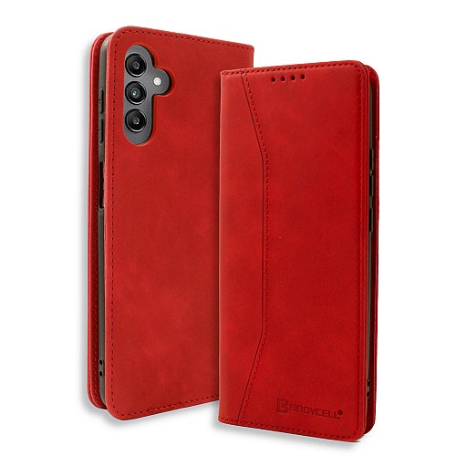 Bodycell Book Case Pu Leather Samsung A14 4G/5G Red