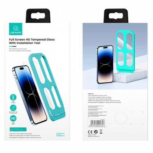 USAMS tempered glass  kit   iPhone 14 Pro BH804M01