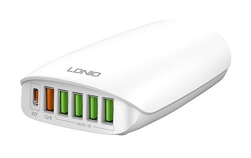 LDNIO   A6573C, USB-C/5x USB, 65W, PD/QC,  6933138600290