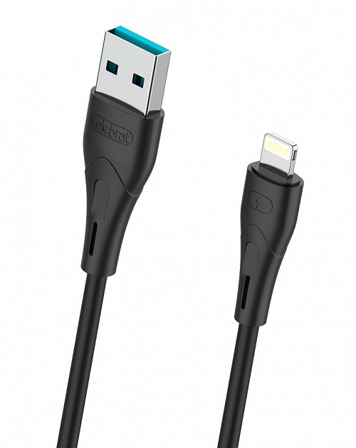 CELEBRAT  Lightning  USB CB-18I, 12W 2.4A, 480Mbps, 1m,  CB-18I-BK