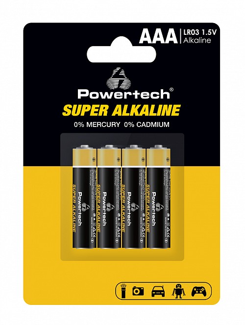 POWERTECH   Super Alkaline PT-1213, AAA, 1.5V, 4 PT-1213