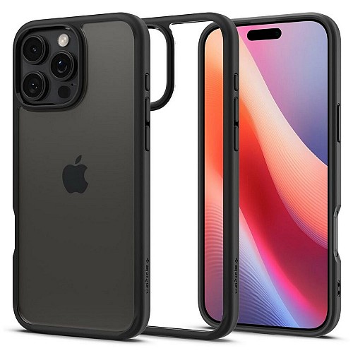 APPLE iPhone 16 Pro - ΘΗΚΗ ΣΙΛΙΚΟΝΗΣ SPIGEN Ultra Hybrid ΜΑΥΡΗ