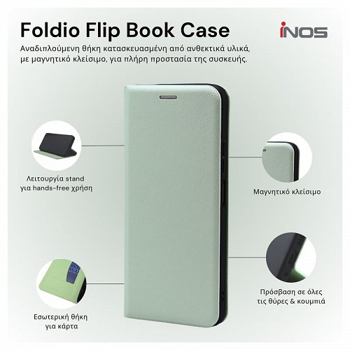 Θήκη Flip Book inos Samsung A366B Galaxy A36 5G Foldio Μαύρο