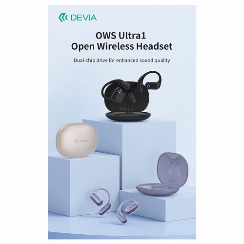 True Wireless Ακουστικά Bluetooth Devia OWS EM403 Ultra1 Open Μαύρο