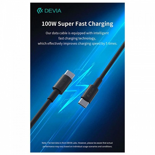   USB 2.0 Devia EC317 USB C  USB C PD 100W 1.5m Smart 