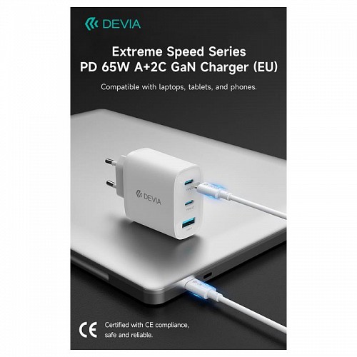     Devia RCE-6505ACCL    USB A & 2xUSB C GaN PD 65W Extreme 