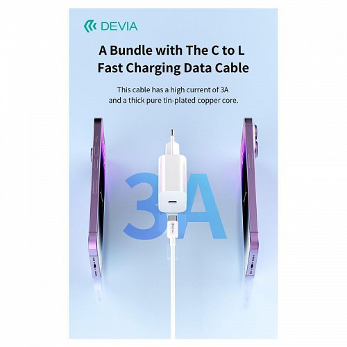     Devia RCE-3005CL 30W   USB C GaN PD &  USB C  Lightning Smart 1m 