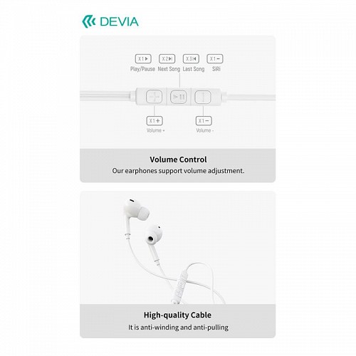 Hands Free Stereo Devia EM107 A2 USB C Kintone Λευκό