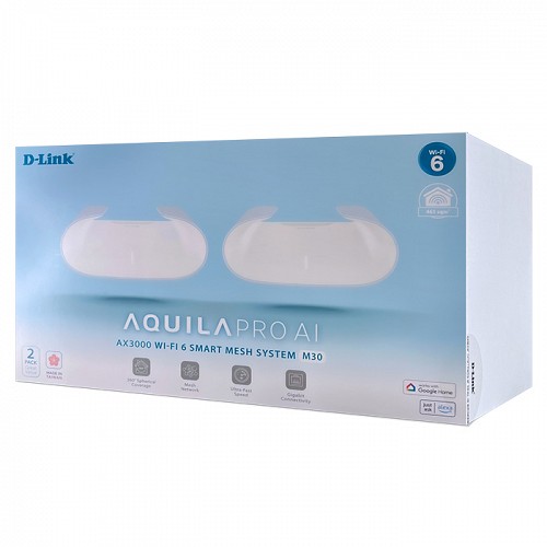 AQUILA PRO AI AX3000 Smart Mesh Router, σε συσκευασία 2 τεμαχίων D-LINK M30-2 AQUILA PRO AI 2 PACK