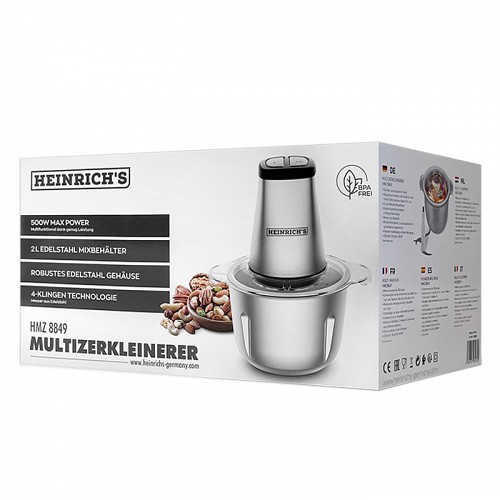 Multi Mixer, 500W με ανοξείδωτο δοχείο μίξης 2L HEINRICHS HMZ 8849