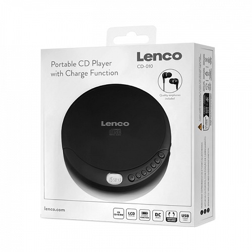 Φορητό CD player, σε μαύρο χρώμα LENCO CD-010