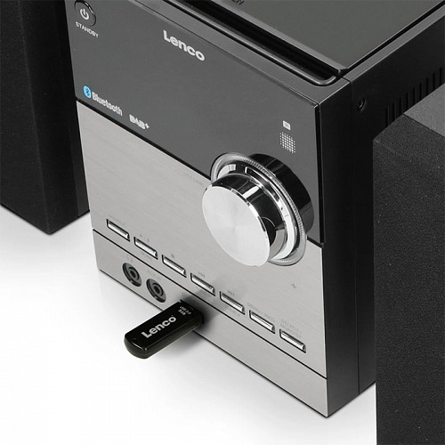 Mini Hi-Fi με CD player, DAB+ FM ράδιο, σύνδεση Bluetooth και αναπαραγωγή από USB stick, 20W LENCO MC-150